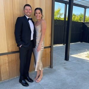 Shona Joy La Lune Bias Cowl Midi Dress